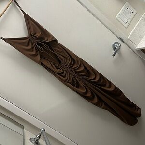 Midi keyhole ruched dress